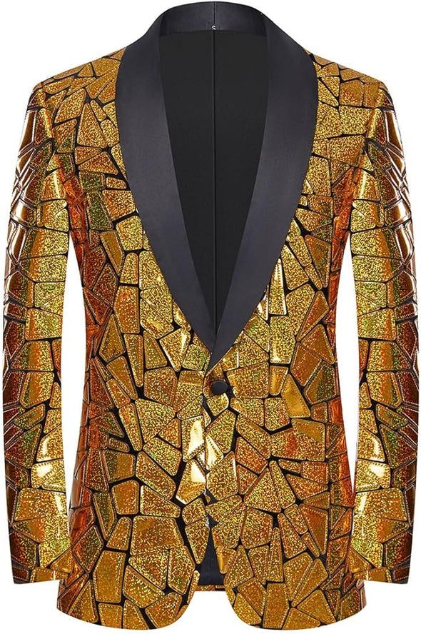 Men's Sequin Blazer - Perfect for Weddings, Parties