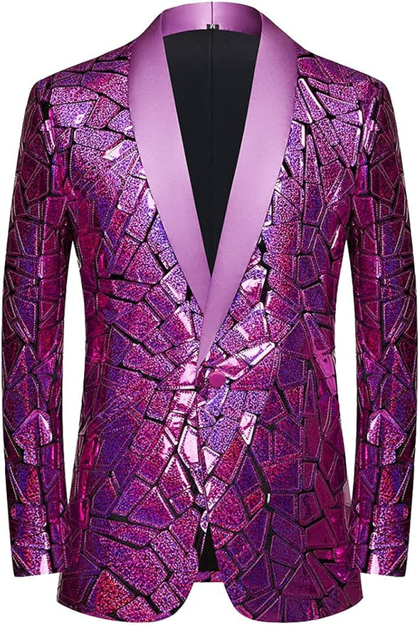 Men's Sequin Blazer - Perfect for Weddings, Parties