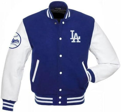 Los ange les dodgers blue and white letterman jacket