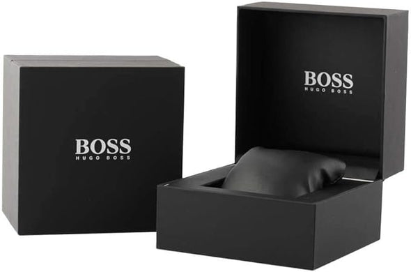 BOSS Velocity Men's Stainless Steel Quartz Watch with Silicone white Strap.
