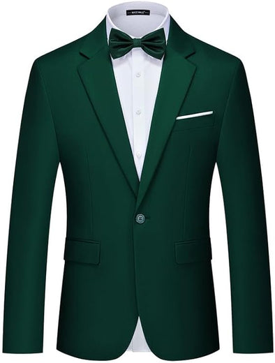 Men's Suit Jacket One Button Elegant Solid Slim Fit Single Breasted Party Blazer Jacket
