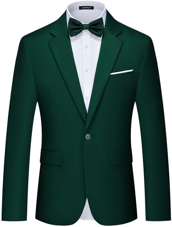Men's Suit Jacket One Button Elegant Solid Slim Fit Single Breasted Party Blazer Jacket
