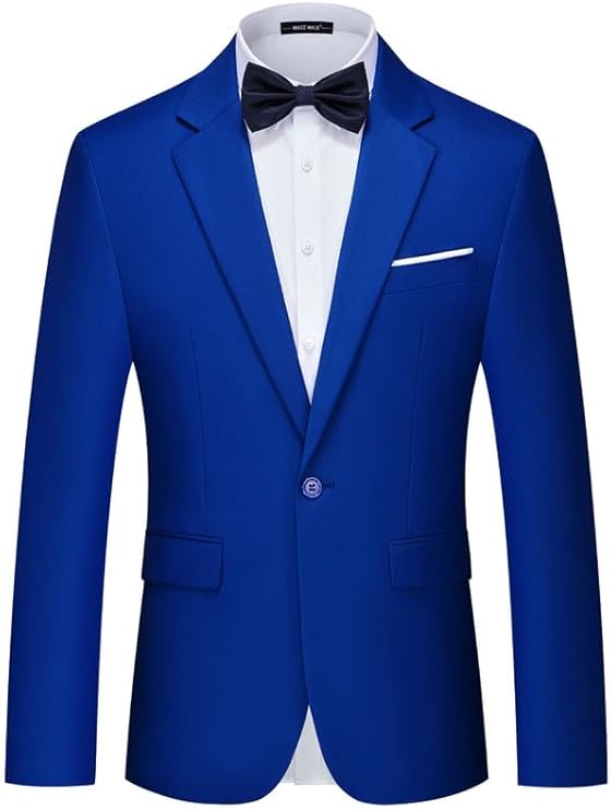 Men's Suit Jacket One Button Elegant Solid Slim Fit Single Breasted Party Blazer Jacket