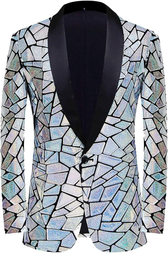 Men's Sequin Blazer - Perfect for Weddings, Parties