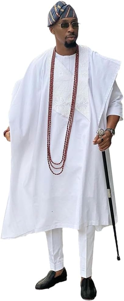 African Mens Clothing Traditional Wedding Attire Embroidery Male Clothes Set