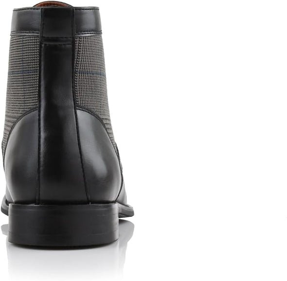 Men's Wing-Tip Plaid Dress Boots
