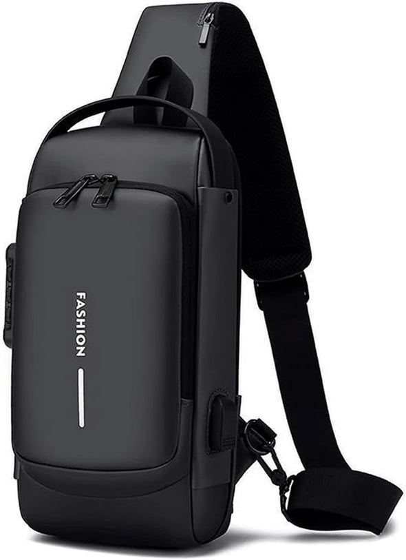 Sling Backpack USB Anti-Theft Waterproof Chest Daypack Casual Shoulder Bag