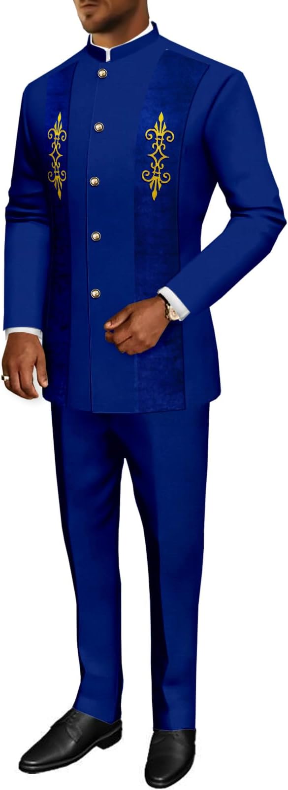 RESOURCE CONTROL Suit for Men 2 Piece Set Fashion Velvet Jacket and Pants
