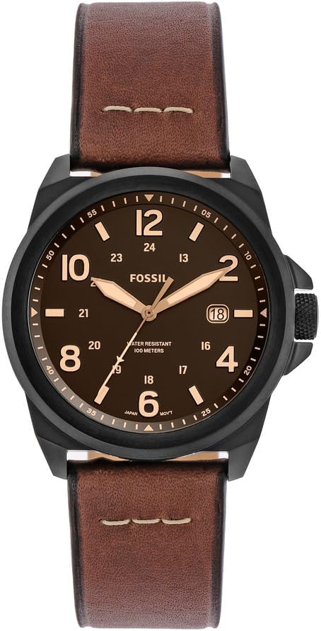 Fossil Men's Watch with Stainless Steel Bracelet or Genuine Leather Band, Chronograph or Three-Hand Analog Display