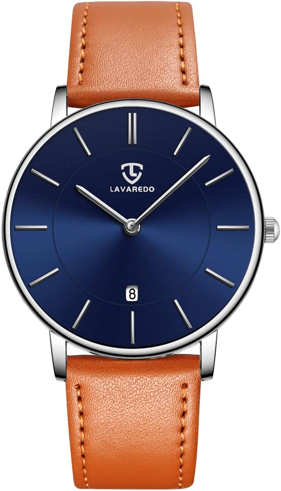 Watch for Men, Extremely Thin Mens Watches Minimalist Analog Men's Leather Wrist Watches with Time/Date, Birthday Gift for Men Boyfriend