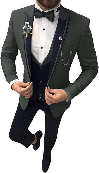 Men 3 Piece Suit Slim Fit Wedding Tuxedos Formal Prom Suits Men Dress Suits with Tie