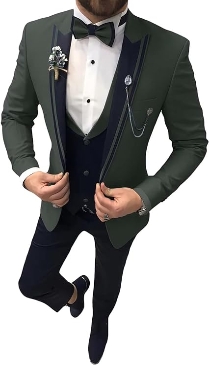 Men 3 Piece Suit Slim Fit Wedding Tuxedos Formal Prom Suits Men Dress Suits with Tie