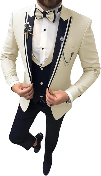Men 3 Piece Suit Slim Fit Wedding Tuxedos Formal Prom Suits Men Dress Suits with Tie