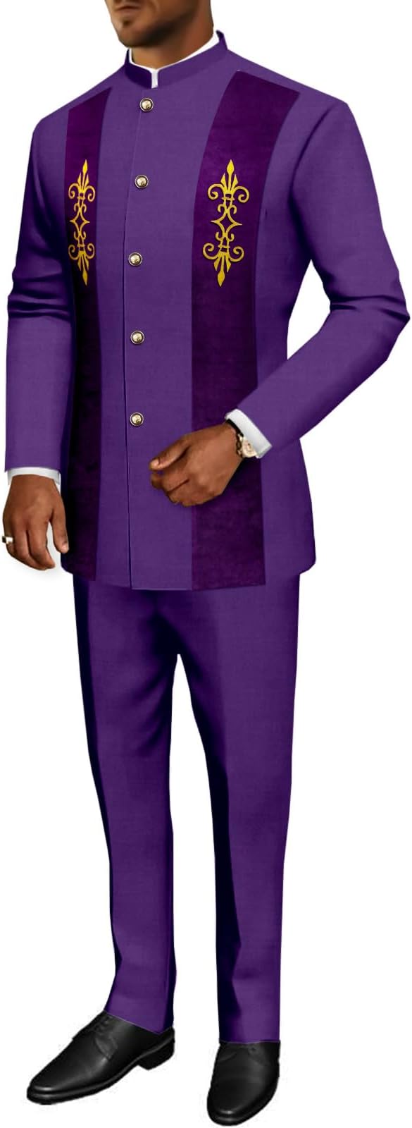 RESOURCE CONTROL Suit for Men 2 Piece Set Fashion Velvet Jacket and Pants