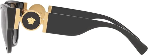 Versace Woman Sunglasses Black Frame, Dark Grey Lenses