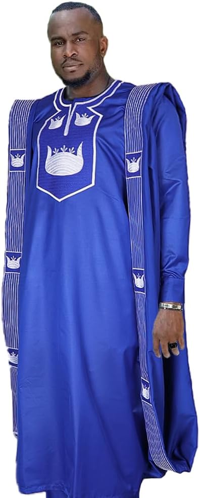 African Mens Clothing Traditional Wedding Attire Embroidery Male Clothes Set