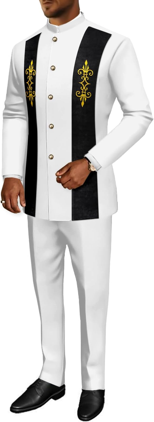 RESOURCE CONTROL Suit for Men 2 Piece Set Fashion Velvet Jacket and Pants