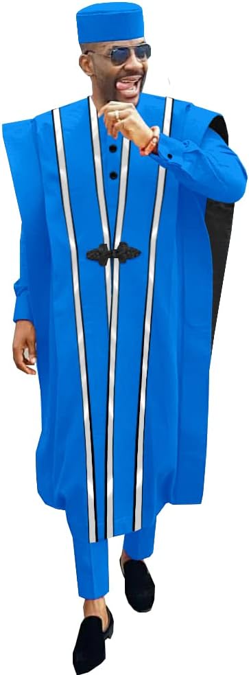 Men Clothing Shirts Pants Tribal Hat Wedding Evening Outfits 4 Pieces