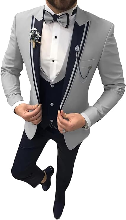 Men 3 Piece Suit Slim Fit Wedding Tuxedos Formal Prom Suits Men Dress Suits with Tie