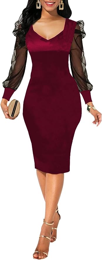 Sexy Short Sleeve Bodycon Dress for Women Floral Printed Mesh Slim Fit Prom Party Midi Dresses