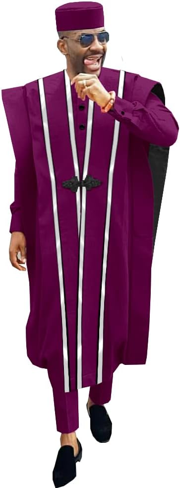 Men Clothing Shirts Pants Tribal Hat Wedding Evening Outfits 4 Pieces