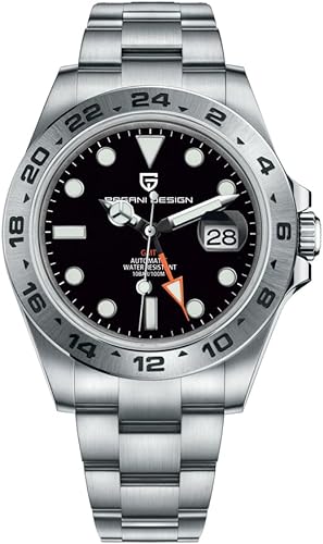 Pagani Design Men's Mechanical Watch Automatic Mobile Stainless Steel Strap Sapphire Glass Mirror Waterproof 100m