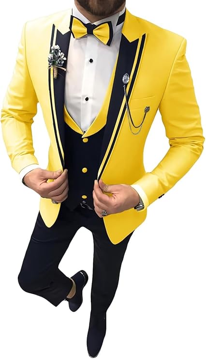 Men 3 Piece Suit Slim Fit Wedding Tuxedos Formal Prom Suits Men Dress Suits with Tie