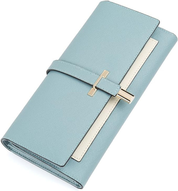 Women Wallet Leather Trifold Large