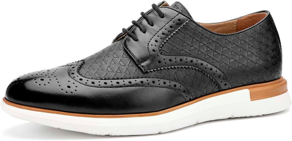 Men's Casual Oxford Dress Shoes Classic Modern Business Lace-up Wingtip Shoes