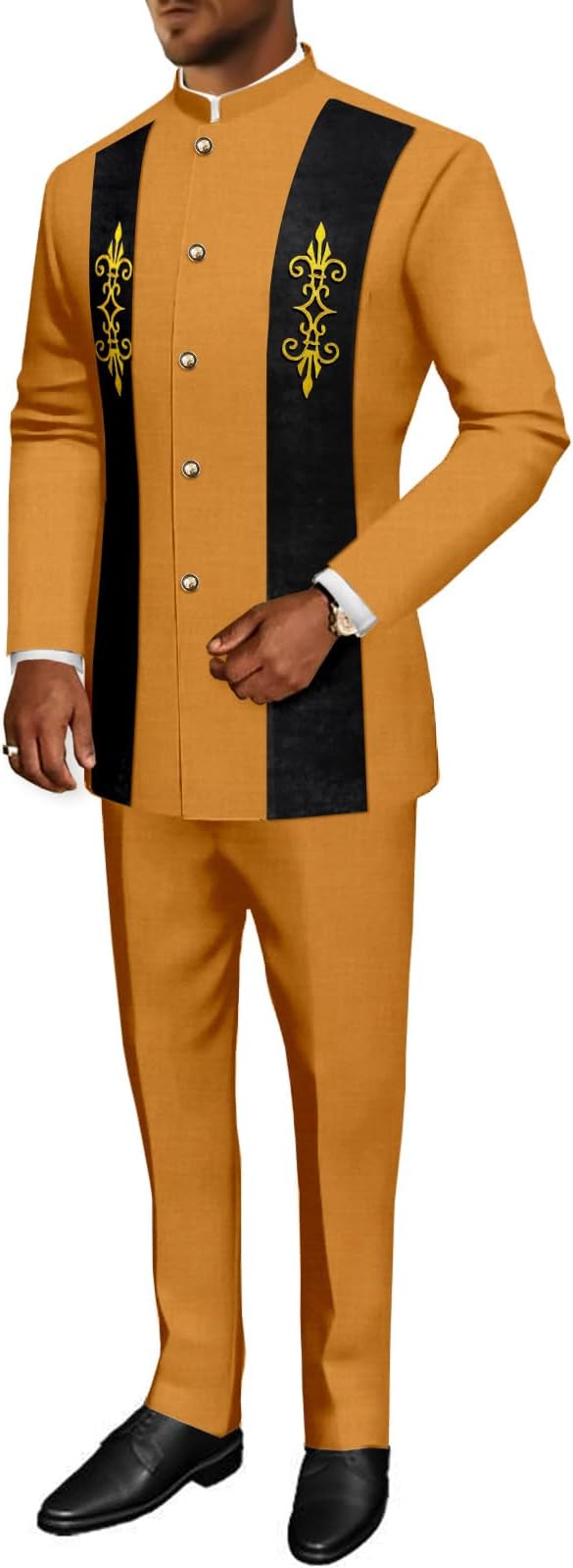 RESOURCE CONTROL Suit for Men 2 Piece Set Fashion Velvet Jacket and Pants