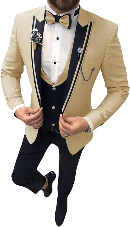 Men 3 Piece Suit Slim Fit Wedding Tuxedos Formal Prom Suits Men Dress Suits with Tie