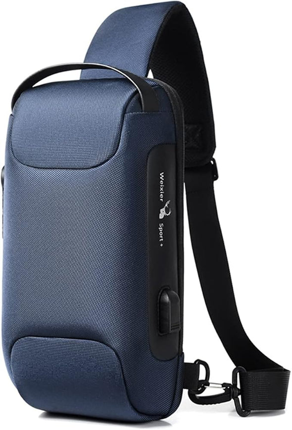 Sling Backpack USB Anti-Theft Waterproof Chest Daypack Casual Shoulder Bag