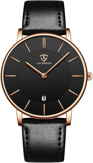 Watch for Men, Extremely Thin Mens Watches Minimalist Analog Men's Leather Wrist Watches with Time/Date, Birthday Gift for Men Boyfriend