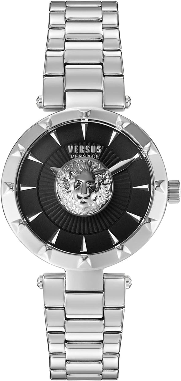 Versace Sertie Womens Fashion Watch with Enamel Dial. Multifunction Day and Date Sub Dials. Adjustable Jewelry Style Bracelet.