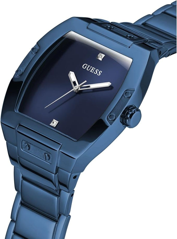 GUESS Men's Trend Casual Watch – Blue Dial Stainless Steel Case & Bracelet