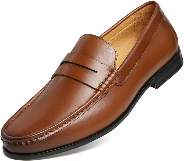 Mens Penny Loafers with Genuine Leather Business Dress Slip on Loafer Shoes for Men