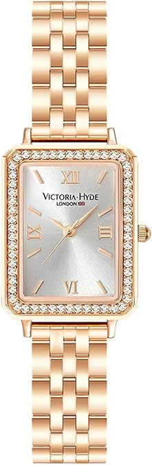 VICTORIA HYDE Rectangular Rose Gold Watches for Women