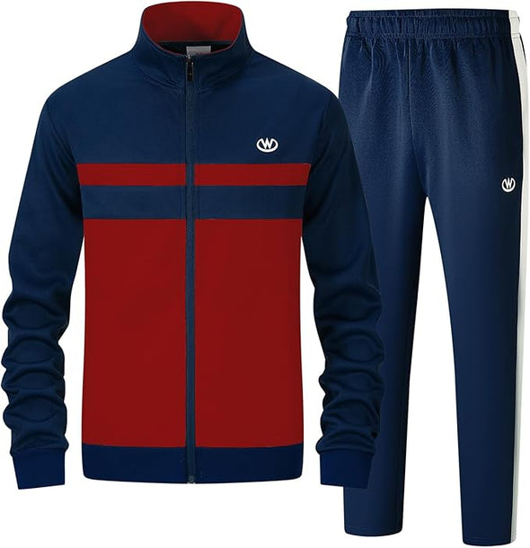 Men's Casual 2 Piece Tracksuit Sets Long Sleeve Full Zip Jacket and Sweatpants Sport Outfits Sweatsuits