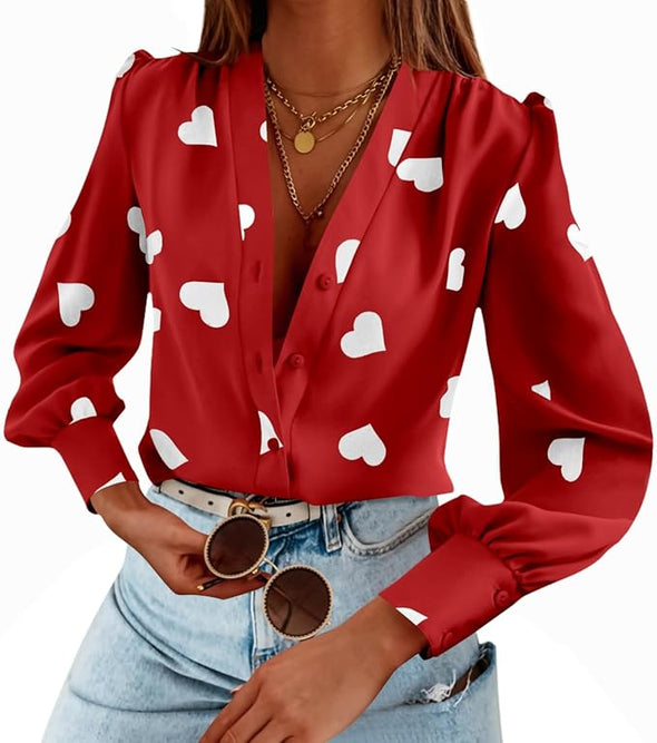 Women's Business Casual Tops Summer Long Sleeve Silk Button Down Shirts V Neck Chiffon Blouses…