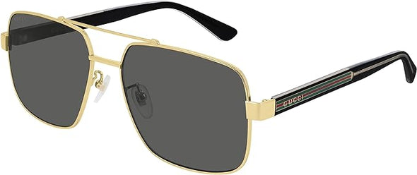 Gucci Men's GG0529S-001-60 Rectangular Sunglasses, Gold-Black, 60
