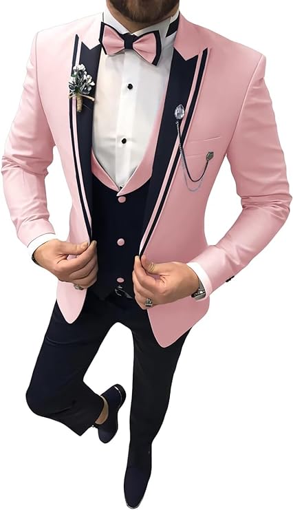 Men 3 Piece Suit Slim Fit Wedding Tuxedos Formal Prom Suits Men Dress Suits with Tie