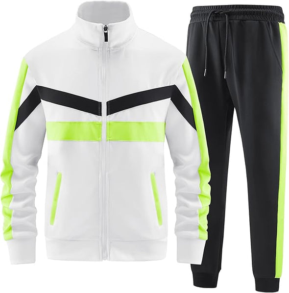 Men's Casual 2 Piece Tracksuit Sets Long Sleeve Full Zip Jacket and Sweatpants Sport Outfits Sweatsuits
