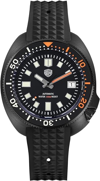 watchdives Automatic Diver Watches for Men, NH35 Movement 6105 Wristwatch 200M Sapphire Crystal Mens Watch with 316L Stainless Steel Bracelet Luminous Watch