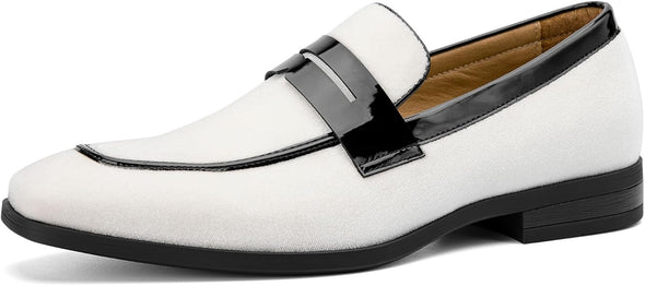 Mens Velvet Loafers Dress Shoes Loafers for Men Tuxedo Suit Shoes