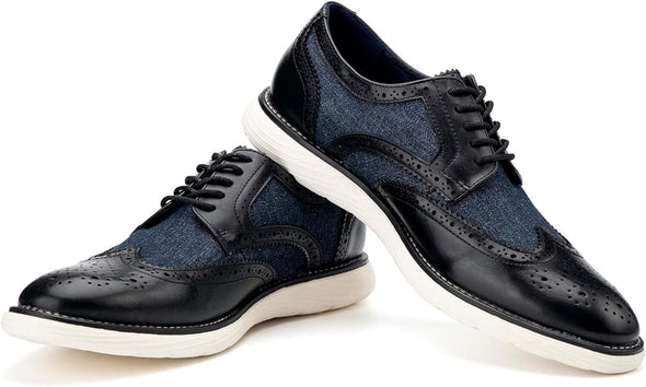 Men's Oxford Shoes,Dress Shoes Lace-up Wingtip Brogue Shoe Mens Lightweight Fashion Shoes.