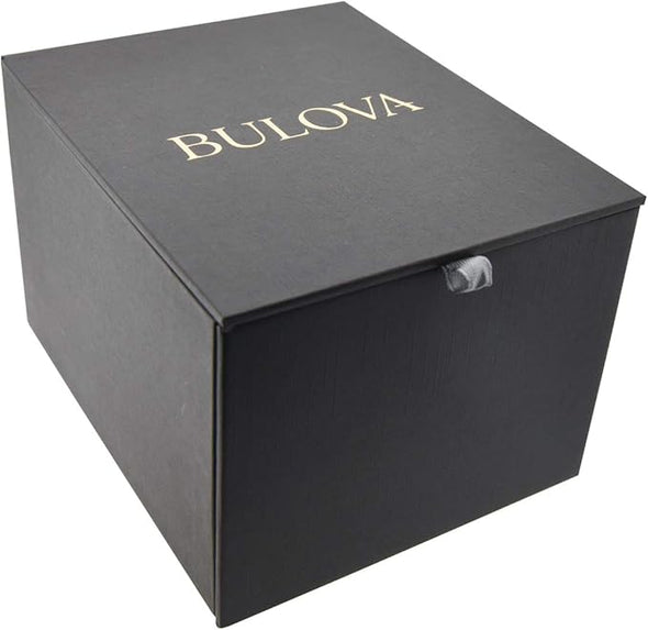 Bulova Men's Classic Stainless Steel 3-Hand Date Quartz Watch with Diamonds