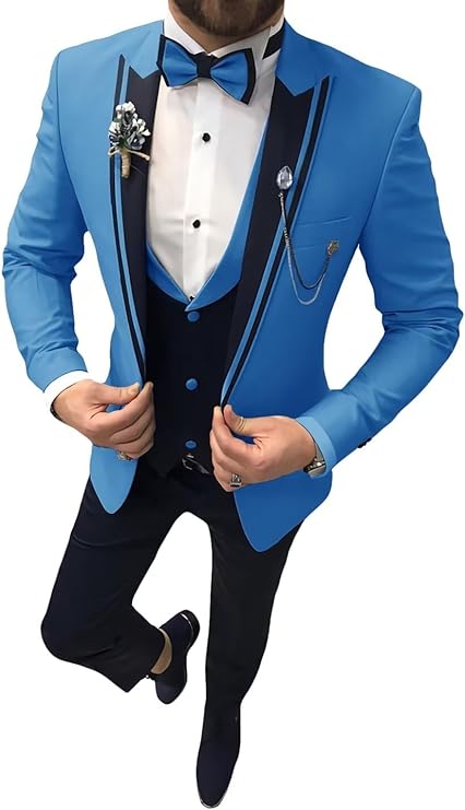 Men 3 Piece Suit Slim Fit Wedding Tuxedos Formal Prom Suits Men Dress Suits with Tie