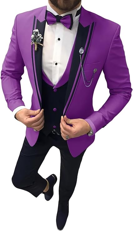Men 3 Piece Suit Slim Fit Wedding Tuxedos Formal Prom Suits Men Dress Suits with Tie