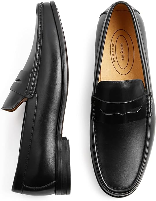 Mens Penny Loafers with Genuine Leather Business Dress Slip on Loafer Shoes for Men
