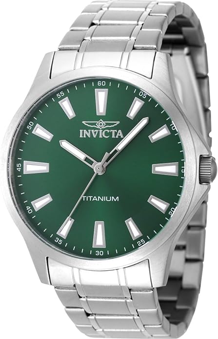 Invicta Men 43mm Titanium Titanium Green dial Quartz watch.
